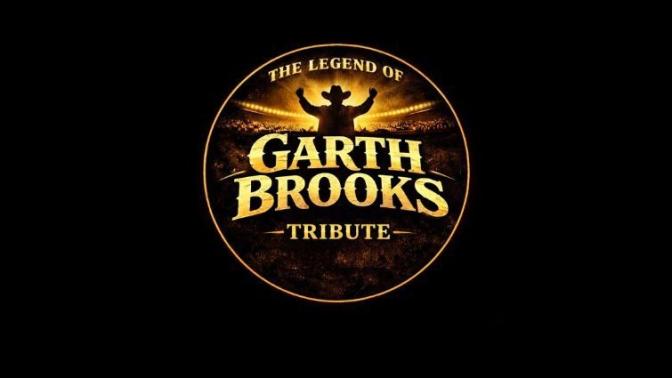 Logo for Garth Brooks Tribute with silhouette of man in cowboy hat