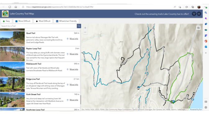 A screenshot of the Interactive Trail Map