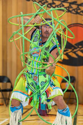 Indigenous Hoop dancer Dallas Arcand 