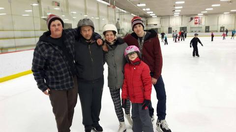 family skating