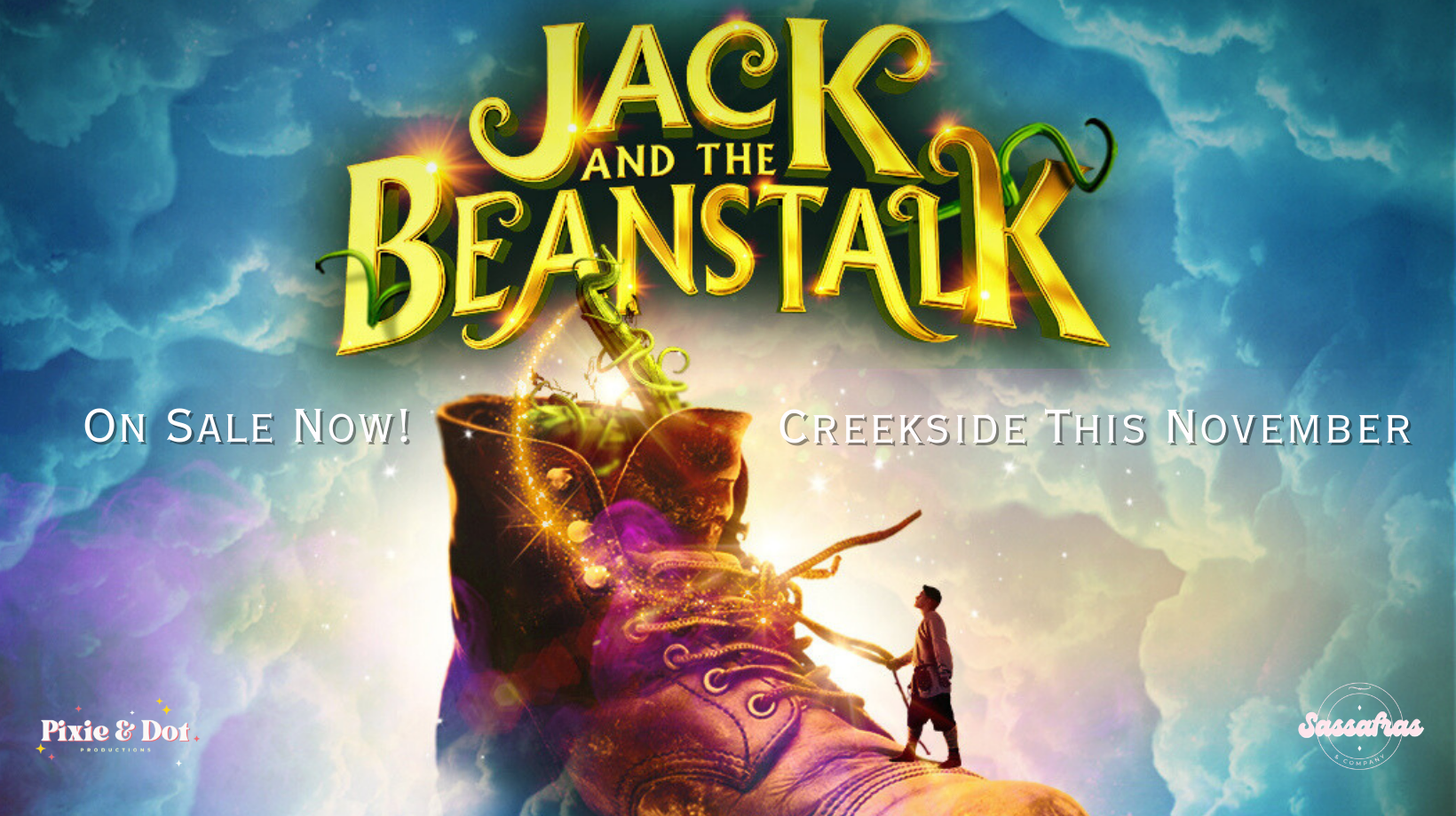 Jack and the Beanstalk poster for pantomime performances at Creekside Theatre