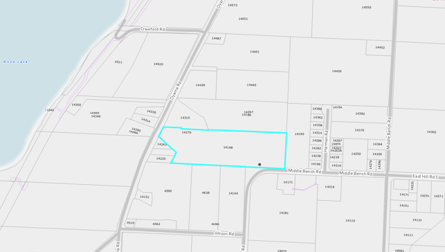 map showing 14198 Middle Bench Road