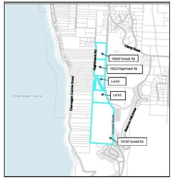 map of land involved in OCP Amendment Bylaw 1263, 2024